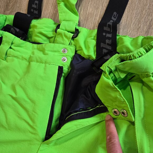 PHIBEE Kid's Lg Water/Wind Proof Breathable Polyester Snow Ski Pants Neon Green - Picture 11 of 14